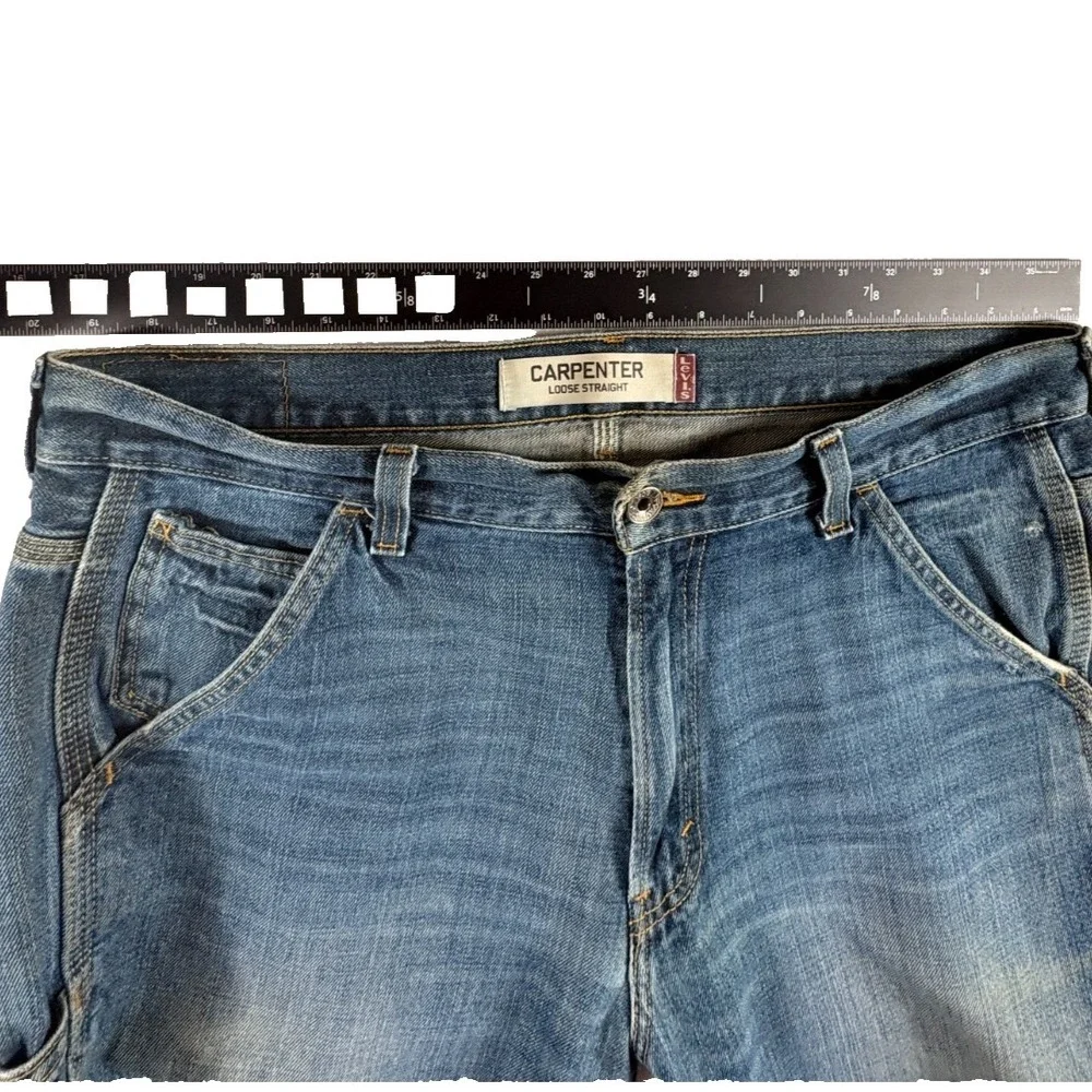 Levi's Carpenter Jeans Mens 34x32‎ (39x31.5) Blue Denim Loose Fit Straight Leg